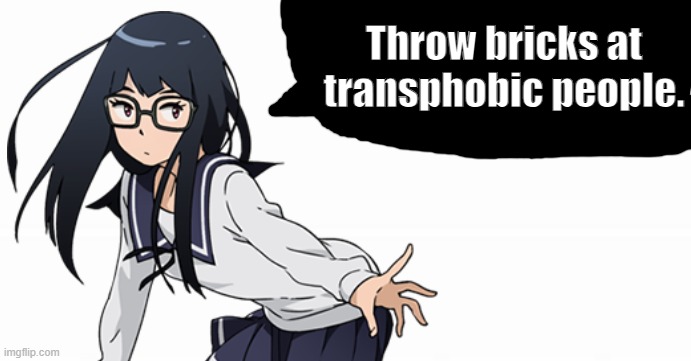 A digimon meme made to scare bigots | Throw bricks at transphobic people. | image tagged in digimon,digimon adventure,digimon adventure tri,meiko mochizuki,throw bricks at transphobic people,anime | made w/ Imgflip meme maker