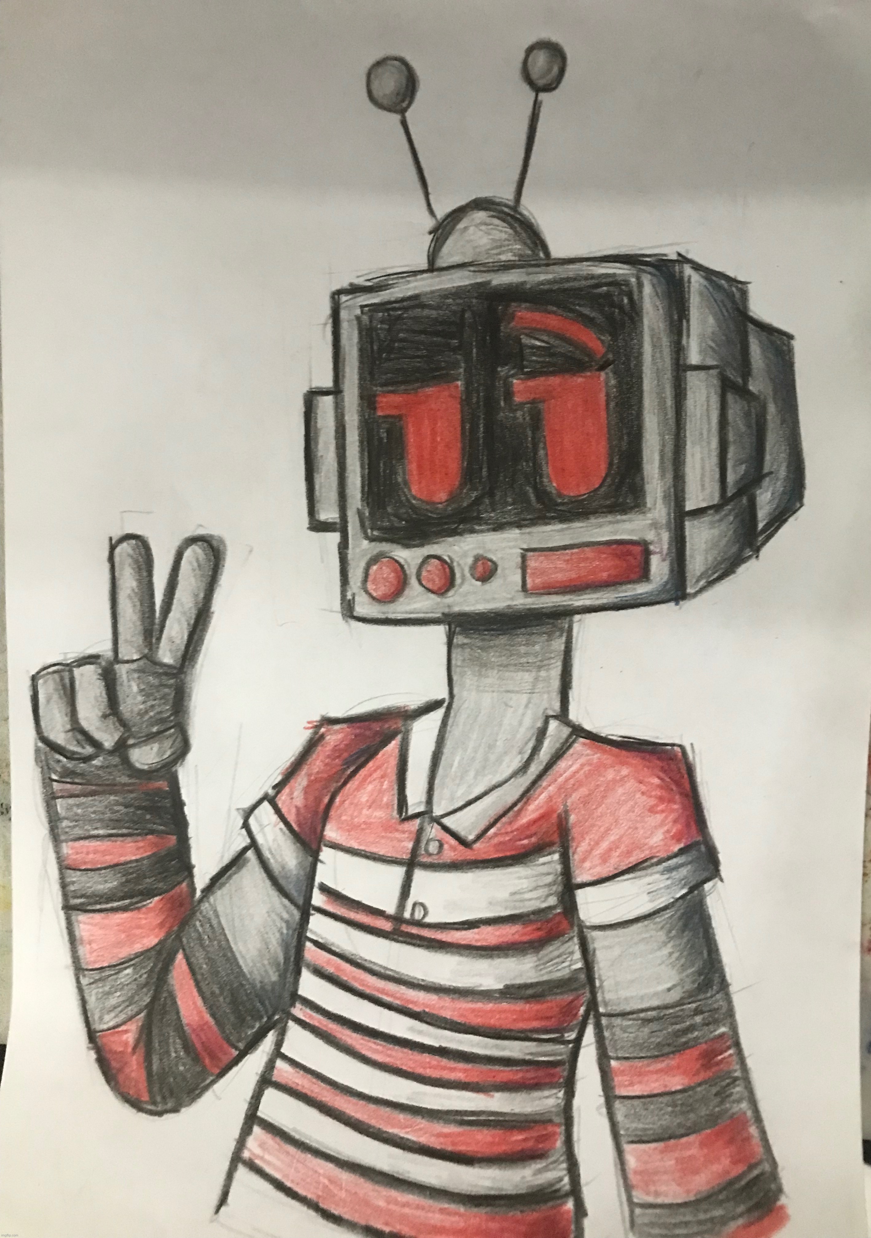 Tried drawing using colored pencils, this is the result | made w/ Imgflip meme maker