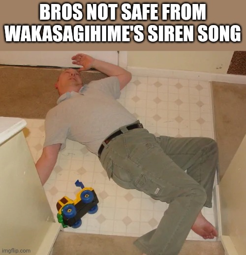 dead person | BROS NOT SAFE FROM WAKASAGIHIME'S SIREN SONG | image tagged in dead person | made w/ Imgflip meme maker