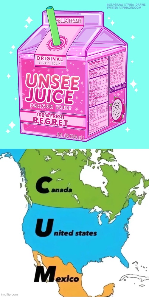 Canada USA Mexico | image tagged in unsee juice | made w/ Imgflip meme maker