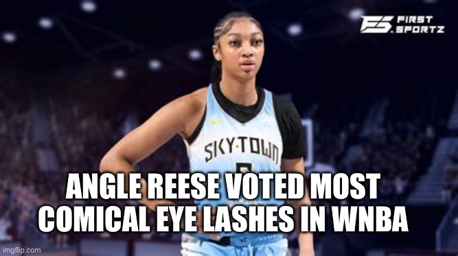 Angle Reese | ANGLE REESE VOTED MOST COMICAL EYE LASHES IN WNBA | image tagged in angel reese received award,funny,memes | made w/ Imgflip meme maker