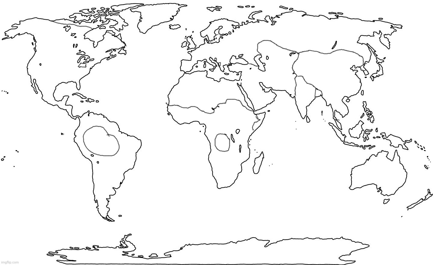 Religion map (approx.) | image tagged in world map blank,map,maps | made w/ Imgflip meme maker