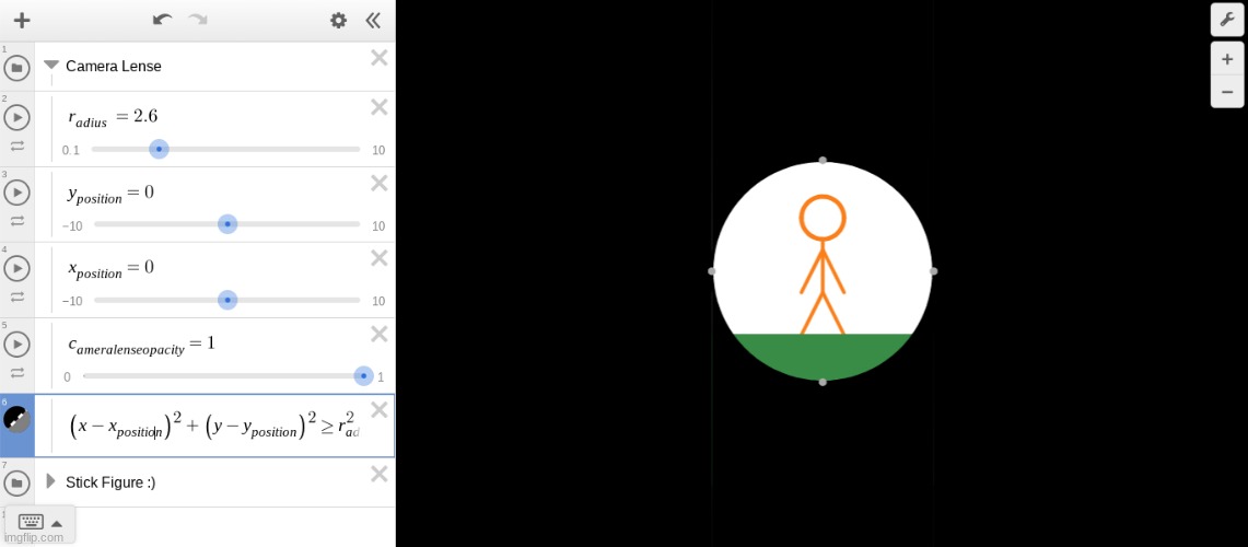 camera lense made in desmos :) | made w/ Imgflip meme maker