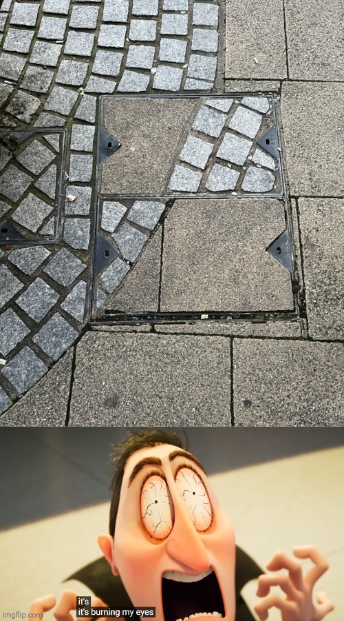 Tiles | image tagged in it's burning my eyes,ground,tiles,tile,you had one job,memes | made w/ Imgflip meme maker