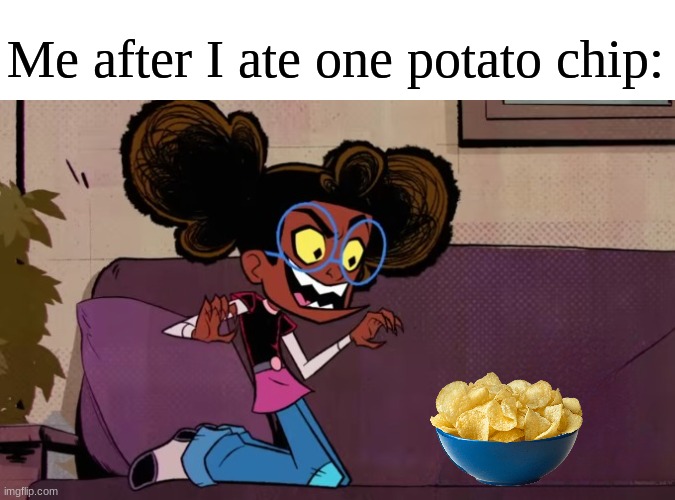 Hungry for more | Me after I ate one potato chip: | image tagged in memes,funny,food,relatable,marvel | made w/ Imgflip meme maker