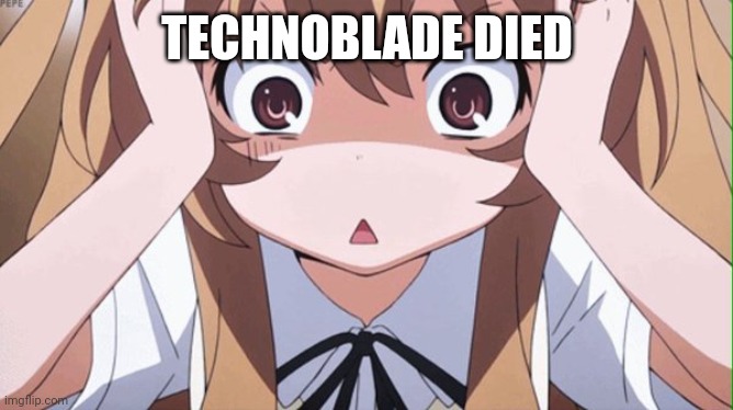 anime realization | TECHNOBLADE DIED | image tagged in anime realization | made w/ Imgflip meme maker