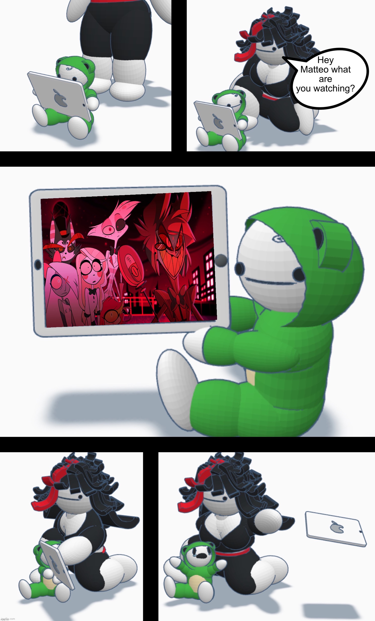 Hey Matteo what are you watching? (Bad ending) | image tagged in hey matteo what are you watching bad ending | made w/ Imgflip meme maker