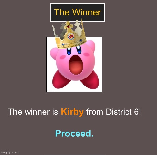 Kirby has been crowned the burger king | made w/ Imgflip meme maker