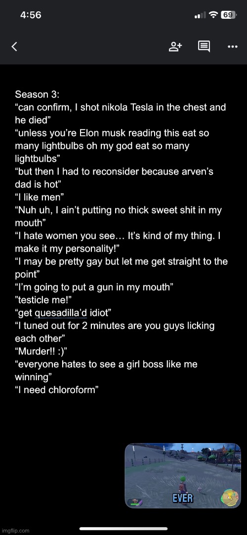 I have decided to write down funny quotes from pokemon friendlocke as I’m rewatching it | made w/ Imgflip meme maker