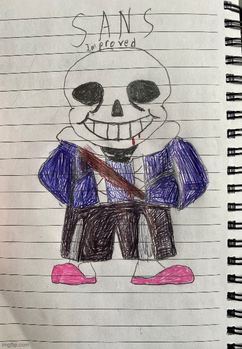 Sans fanart improved | image tagged in sans,sans undertale,fanart,oh wow are you actually reading these tags | made w/ Imgflip meme maker