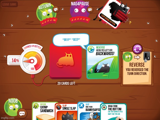 another Exploding Kittens screenshot | made w/ Imgflip meme maker