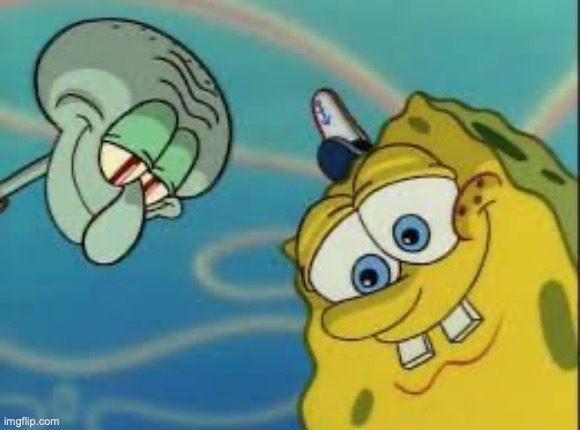 Spongebob and Squidward Looking Down | image tagged in spongebob and squidward looking down | made w/ Imgflip meme maker