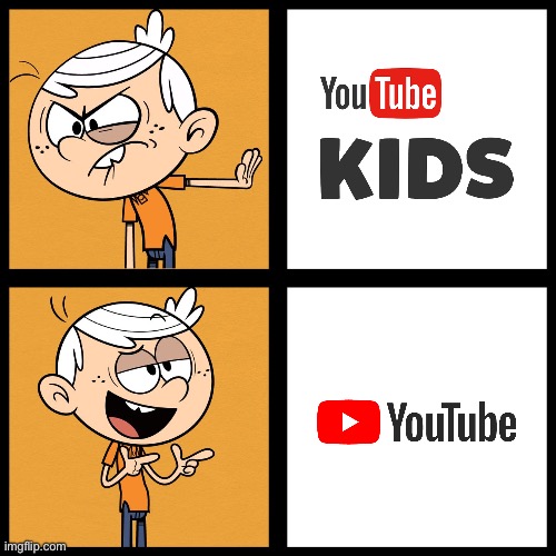 Lincoln Prefers *YT Classic Over *YT Kids | image tagged in lincoln loud,the loud house,nickelodeon,youtube,deviantart,freedom | made w/ Imgflip meme maker