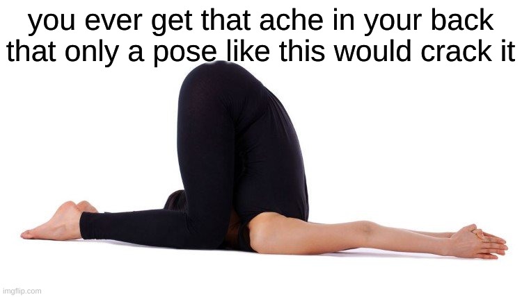 you ever get that ache in your back that only a pose like this would crack it | made w/ Imgflip meme maker