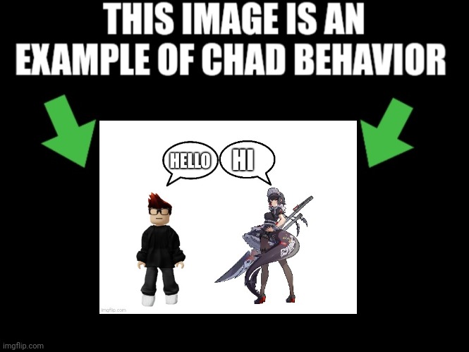 @Spooky_BenoitX | image tagged in this image is an example of chad behavior dark mode,mc,ellen joe | made w/ Imgflip meme maker