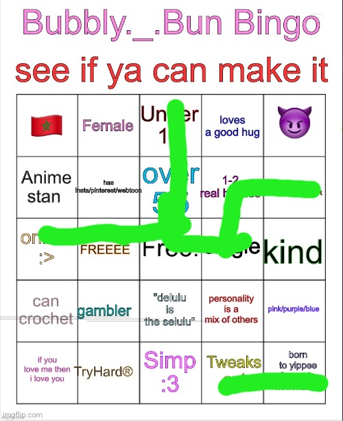 Bubbly._.bun’s bingo | image tagged in bubbly _ bun s bingo | made w/ Imgflip meme maker