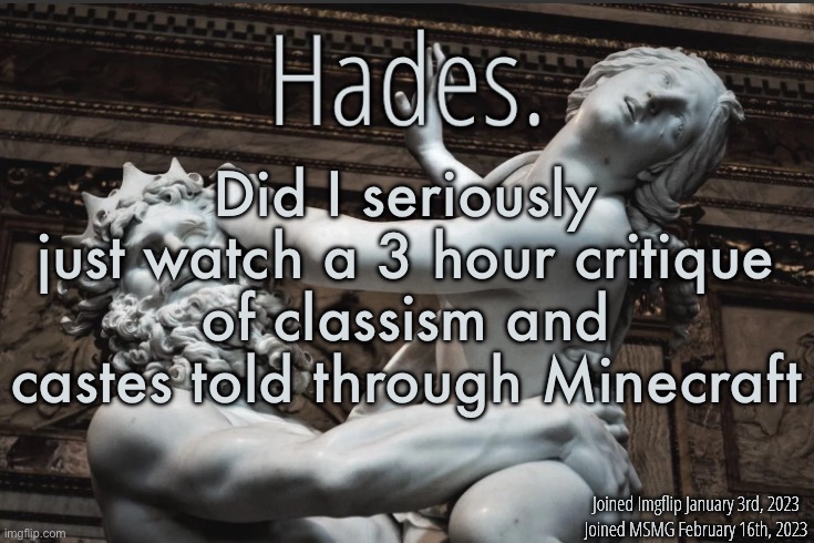 They weren’t lying, Parkour Civilization was peak | Did I seriously just watch a 3 hour critique of classism and castes told through Minecraft | image tagged in silver announcement template 12 0 template | made w/ Imgflip meme maker