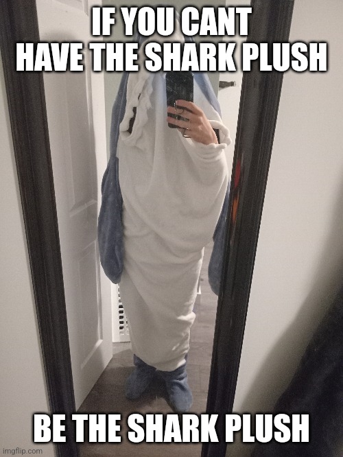 IF YOU CANT HAVE THE SHARK PLUSH; BE THE SHARK PLUSH | made w/ Imgflip meme maker