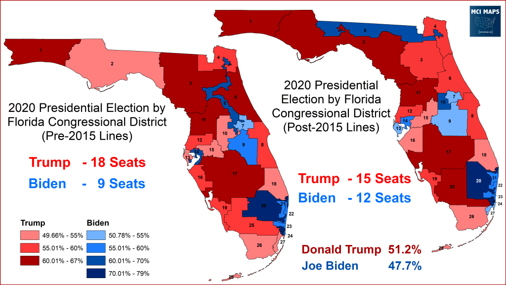 High Quality Florida 2020 Voter affiliation map Blank Meme Template