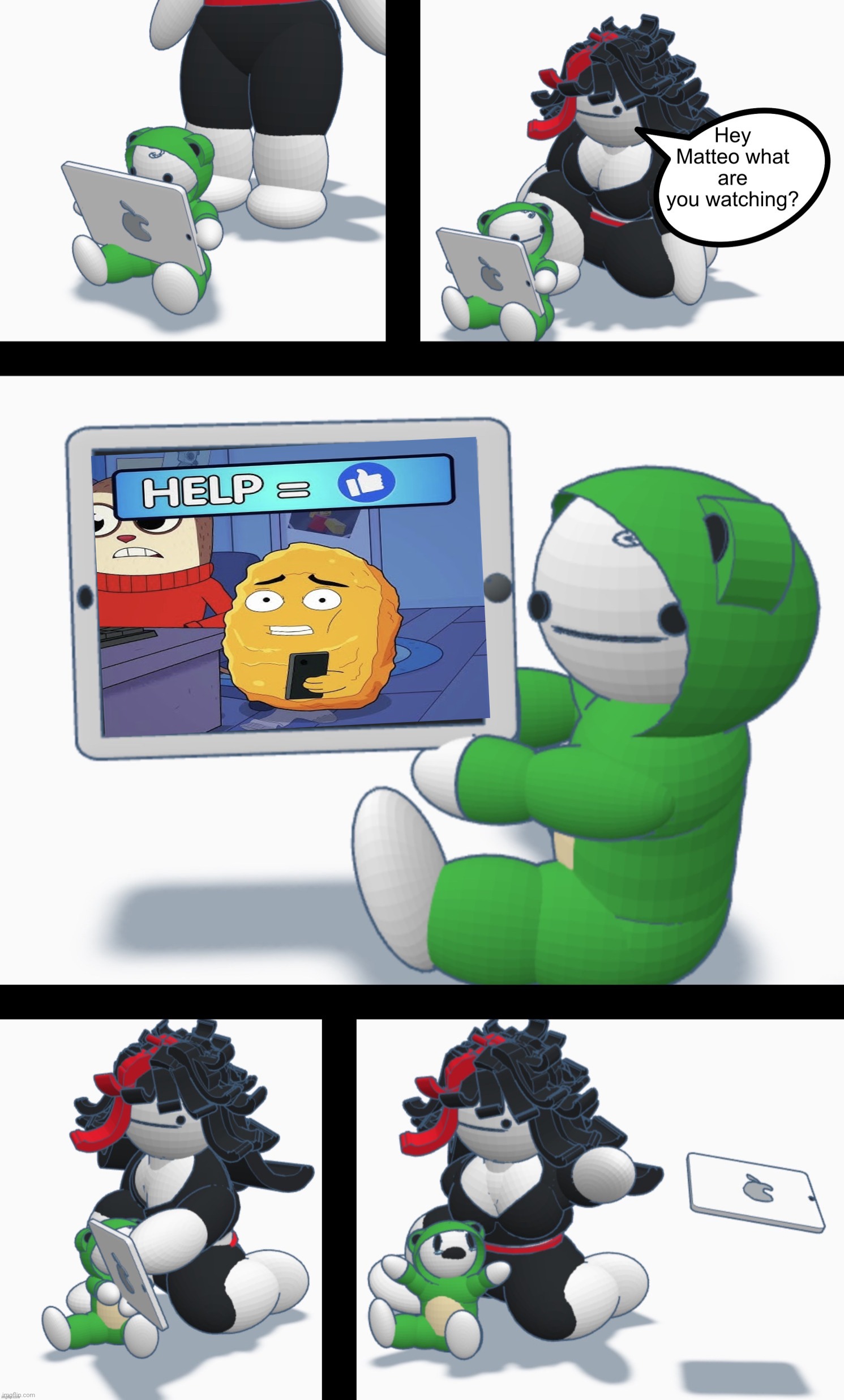 Hey Matteo what are you watching? (Bad ending) | image tagged in hey matteo what are you watching bad ending | made w/ Imgflip meme maker