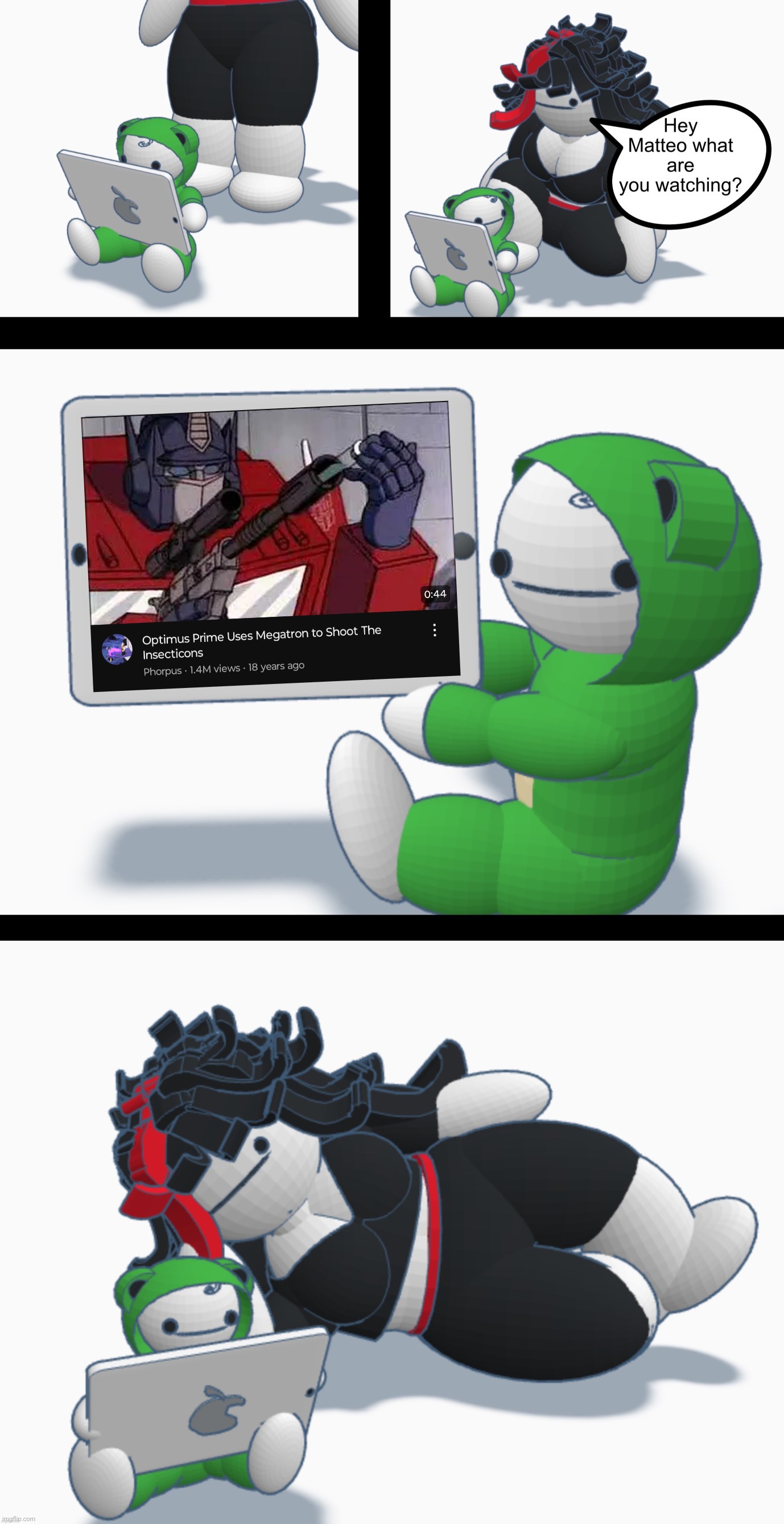 Hey Matteo what are you watching? (Good ending) | image tagged in hey matteo what are you watching good ending | made w/ Imgflip meme maker