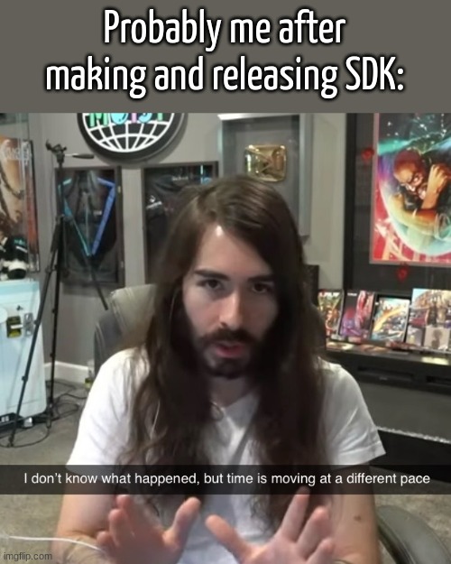 my mind gon' be blank asfff | Probably me after making and releasing SDK: | image tagged in i don t know what happened but time is moving at a different pa | made w/ Imgflip meme maker