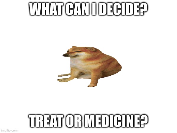 WHAT CAN I DECIDE? TREAT OR MEDICINE? | made w/ Imgflip meme maker