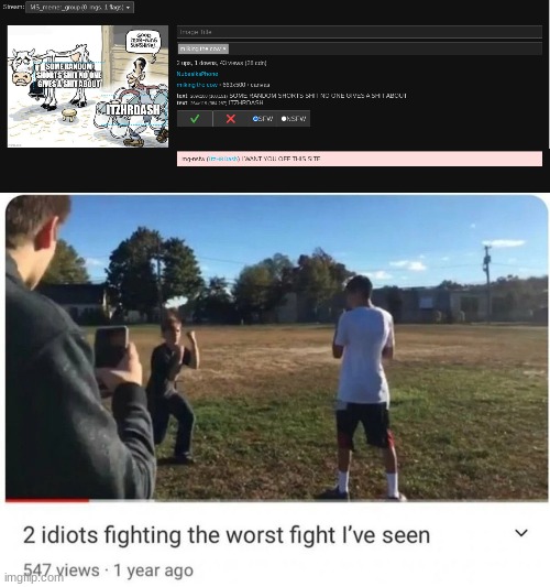 image tagged in 2 idiots fighting | made w/ Imgflip meme maker