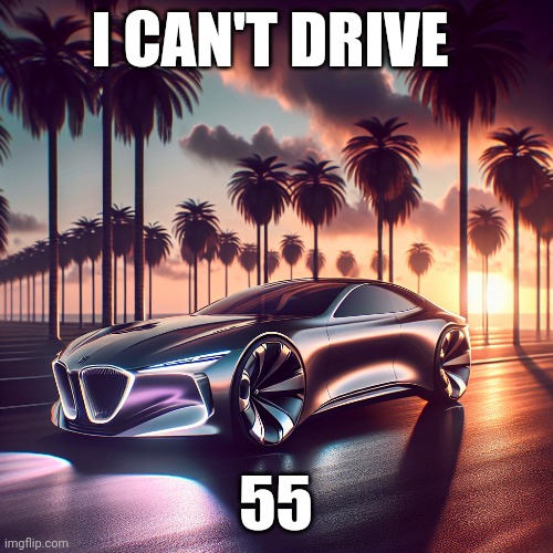 I can't drive 55 | I CAN'T DRIVE; 55 | image tagged in funny memes | made w/ Imgflip meme maker