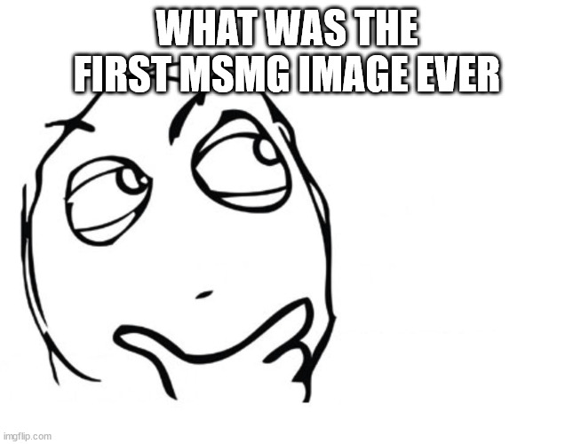 hmmm | WHAT WAS THE FIRST MSMG IMAGE EVER | image tagged in hmmm | made w/ Imgflip meme maker