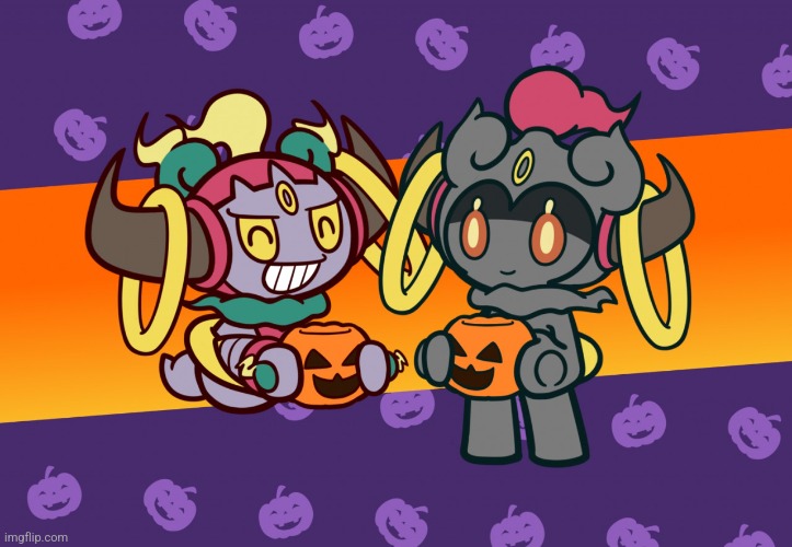 Marshadow and Hoopa's Halloween (Art by 00Freeze00) | made w/ Imgflip meme maker