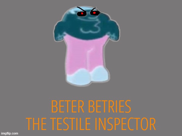 peter no | BETER BETRIES THE TESTILE INSPECTOR | made w/ Imgflip meme maker