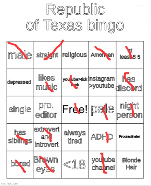 Republic of Texas Bingo | image tagged in republic of texas bingo | made w/ Imgflip meme maker