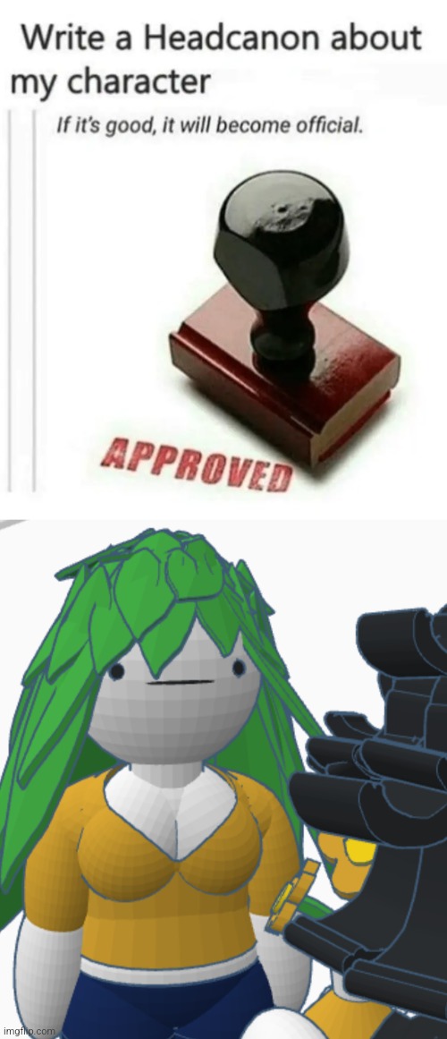 image tagged in write a headcanon about my character | made w/ Imgflip meme maker