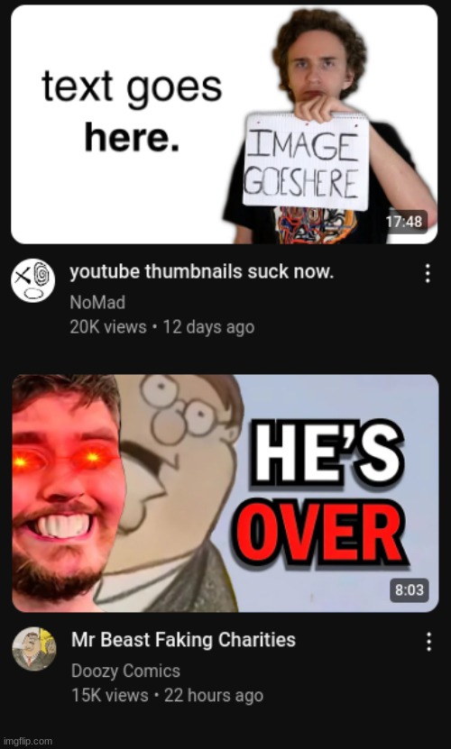 YouTube recommendations everyone | image tagged in youtube | made w/ Imgflip meme maker