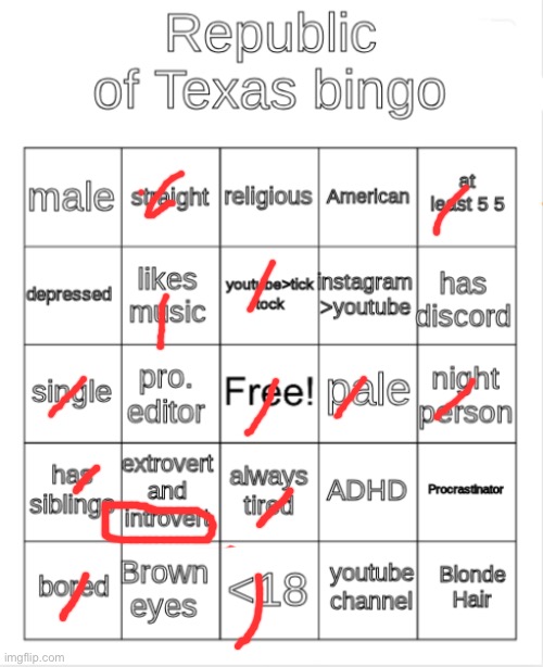 Republic of Texas Bingo | image tagged in republic of texas bingo | made w/ Imgflip meme maker