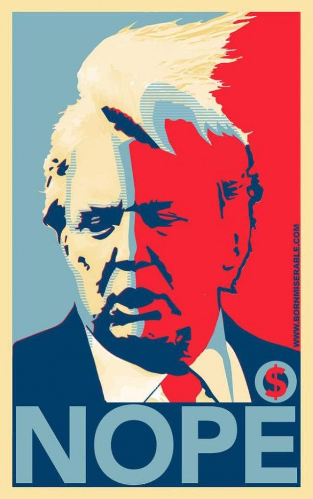 Trump NOPE poster hair blown traitor pedophile JPP Blank Meme Template