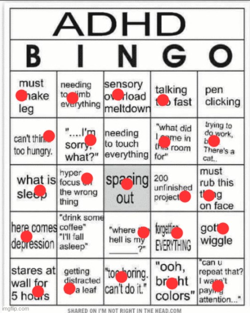 Wtf is a coffee | image tagged in adhd bingo | made w/ Imgflip meme maker