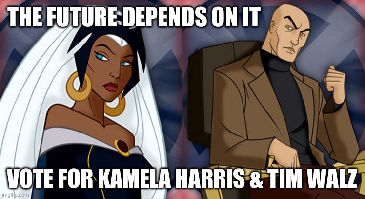 Harris-Walz | THE FUTURE DEPENDS ON IT; VOTE FOR KAMELA HARRIS & TIM WALZ | image tagged in harris-walz | made w/ Imgflip meme maker