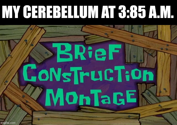 Constructing brain cells | MY CEREBELLUM AT 3:85 A.M. | image tagged in brain,meme,funny,sure,cerebellum,joyous | made w/ Imgflip meme maker