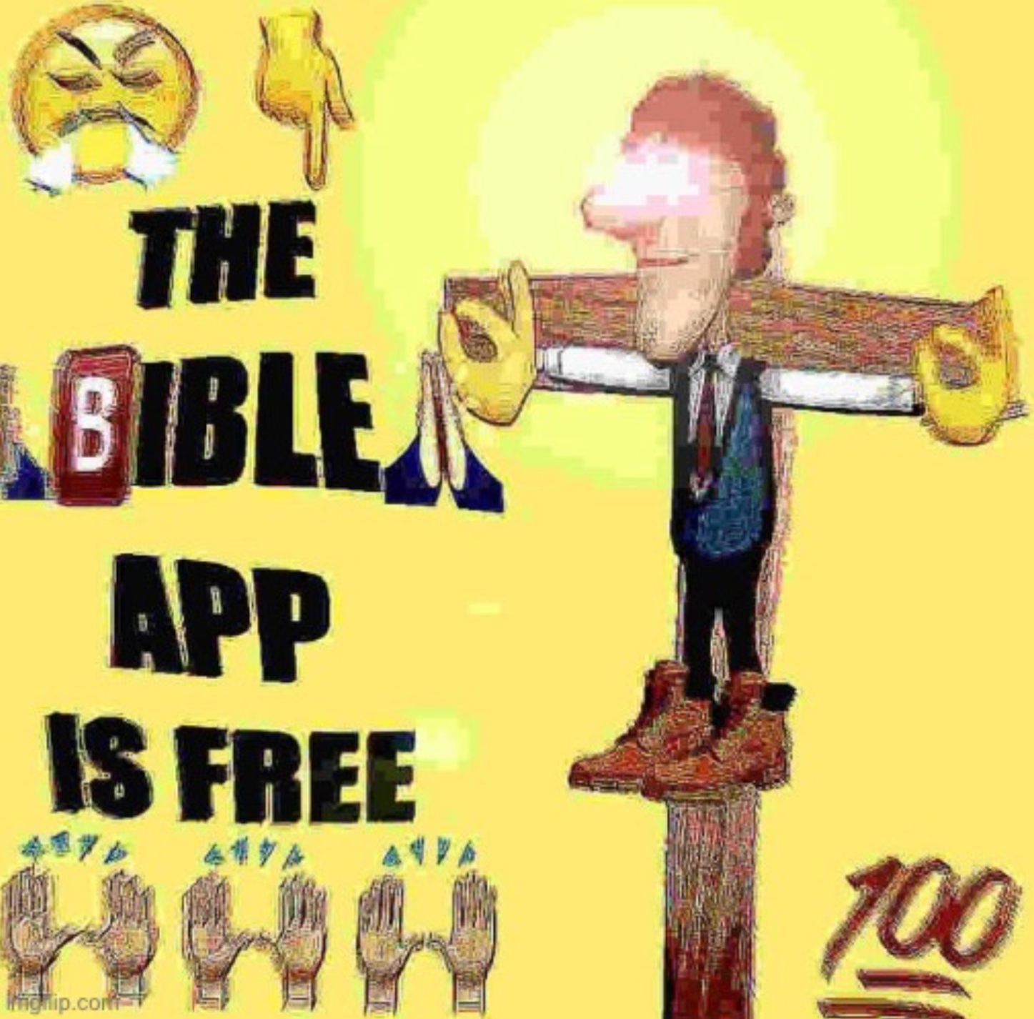 the Bible app is free Blank Meme Template