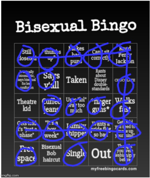 3 bingos! :D | image tagged in bisexual bingo | made w/ Imgflip meme maker