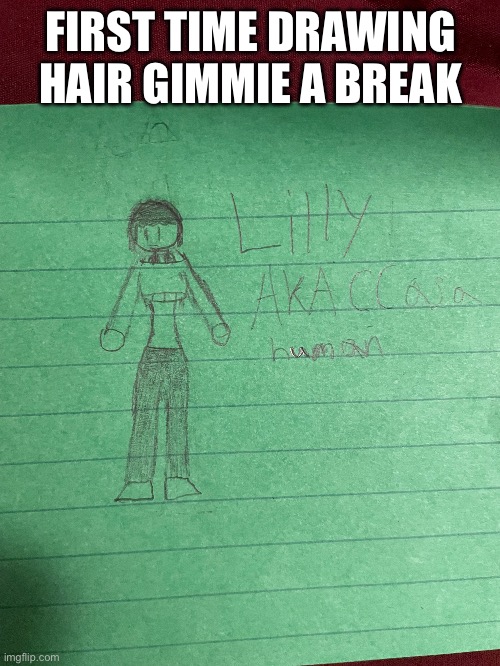 FIRST TIME DRAWING HAIR GIMMIE A BREAK | made w/ Imgflip meme maker