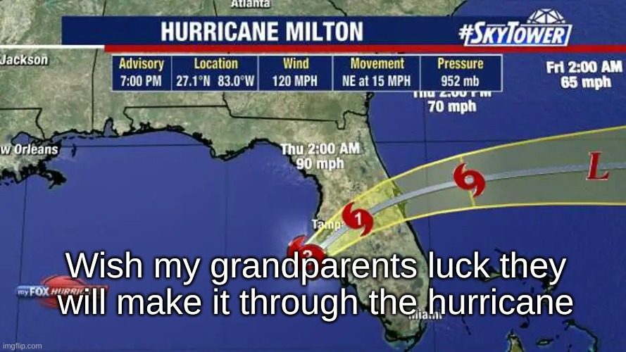 Wish my grandparents luck they will make it through the hurricane | made w/ Imgflip meme maker