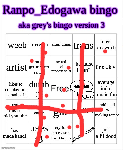 grey's 3rd bingo | image tagged in grey's 3rd bingo | made w/ Imgflip meme maker