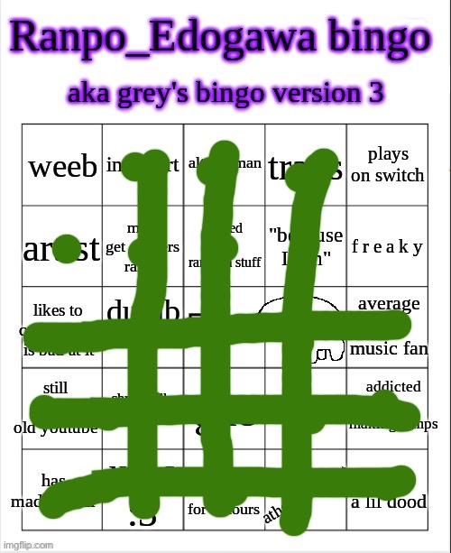 grey's 3rd bingo | image tagged in grey's 3rd bingo | made w/ Imgflip meme maker