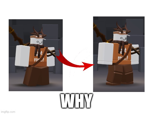 Roblox deleted the R6 converter bundle and made my avatar look like crap | WHY | made w/ Imgflip meme maker