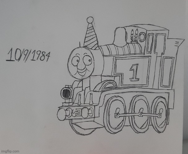 40 years on the air | image tagged in thomas the tank engine,anniversary,drawing | made w/ Imgflip meme maker