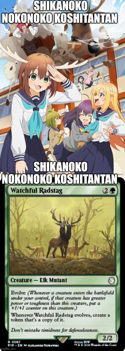 SHIKANOKO NOKONOKO KOSHITANTAN | SHIKANOKO NOKONOKO KOSHITANTAN; SHIKANOKO NOKONOKO KOSHITANTAN | image tagged in shikanoko nokonoko koshitantan,deer,elk,anime,girl | made w/ Imgflip meme maker