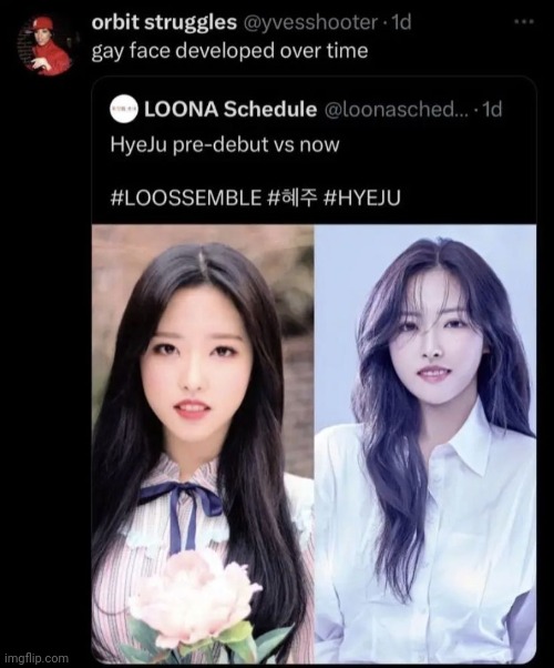 I miss loona | image tagged in hyeju | made w/ Imgflip meme maker